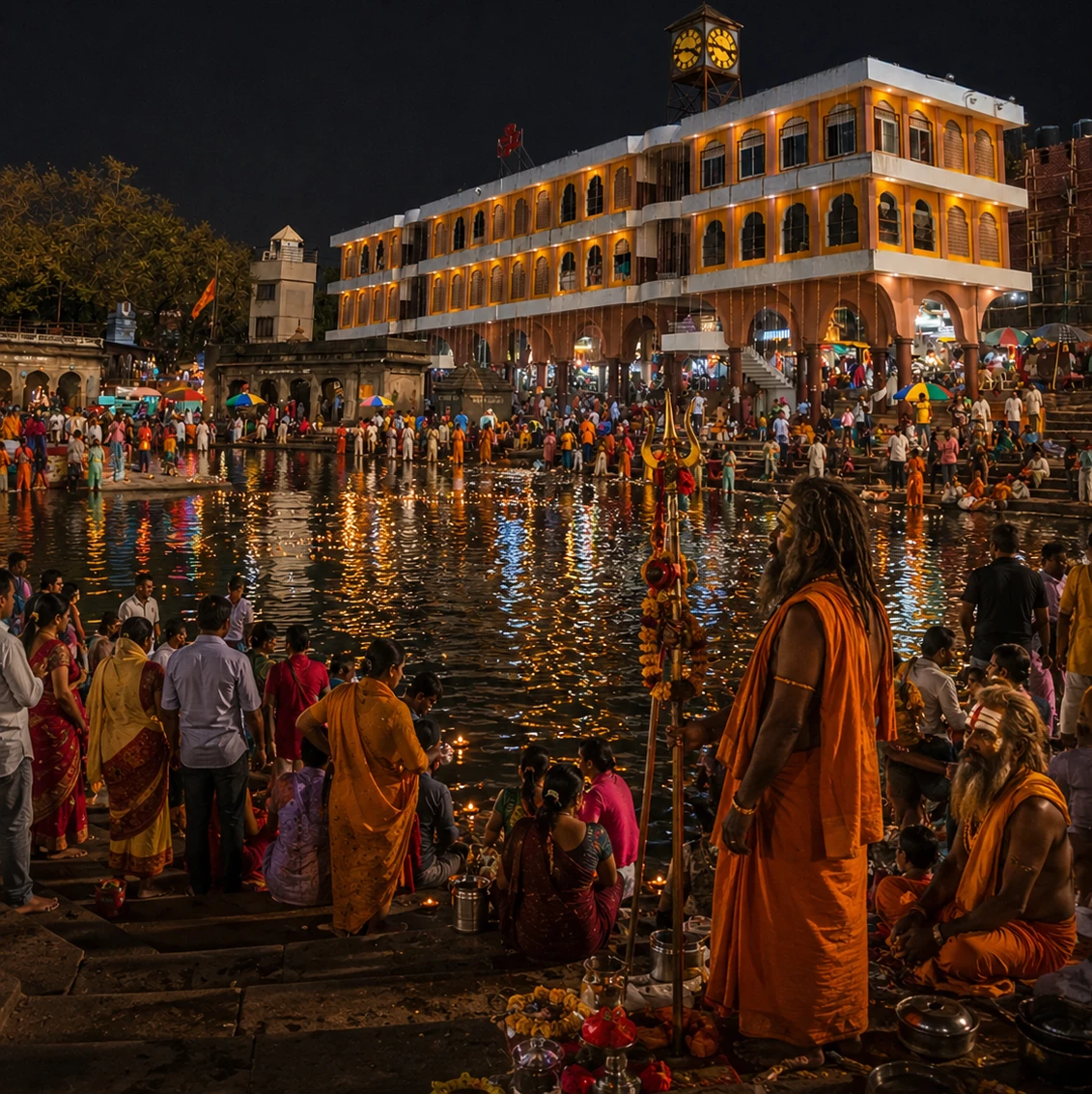 Saints and pilgrims during Nashik Kumbh Mela