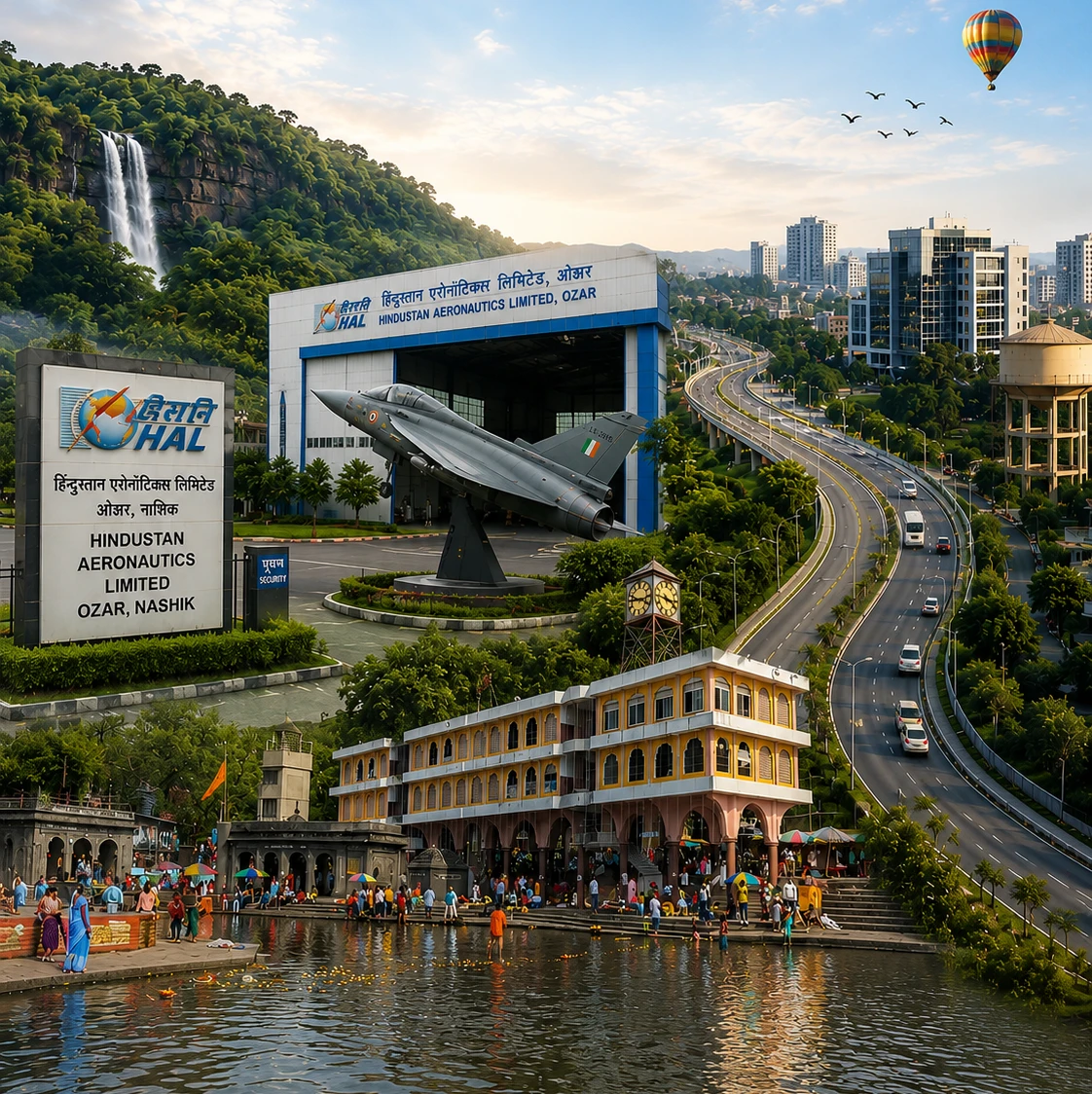 Historic landmarks and modern infrastructure in Nashik