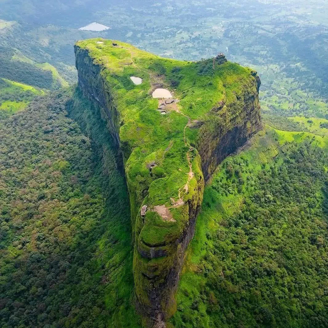 Famous rock-cut steps of Harihar Fort in Nashik